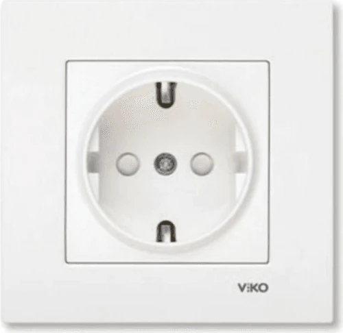 Karre Topraklı Priz Beyaz (Çerçeve Dahil) 90967008 (4 Adet)