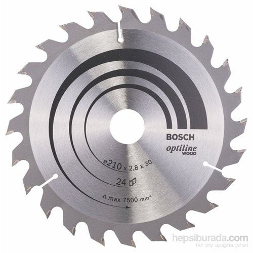 BOSCH - Optiline Serisi Ahşap İçin Daire Testere Bıçağı - 210 X 30 X 2,8 Mm, 24 Diş