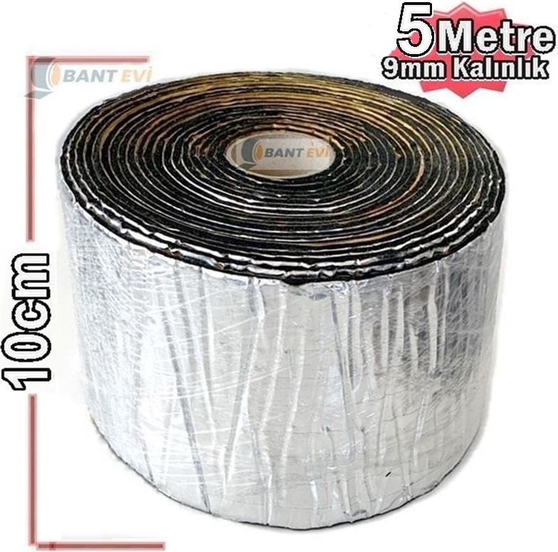 Folyolu Araç Ses Yalıtım Şiltesi 9mm 10cmx5m Folyolu Kendinden Yapışkanlı Kauçuk Izolasyon Malzemesi