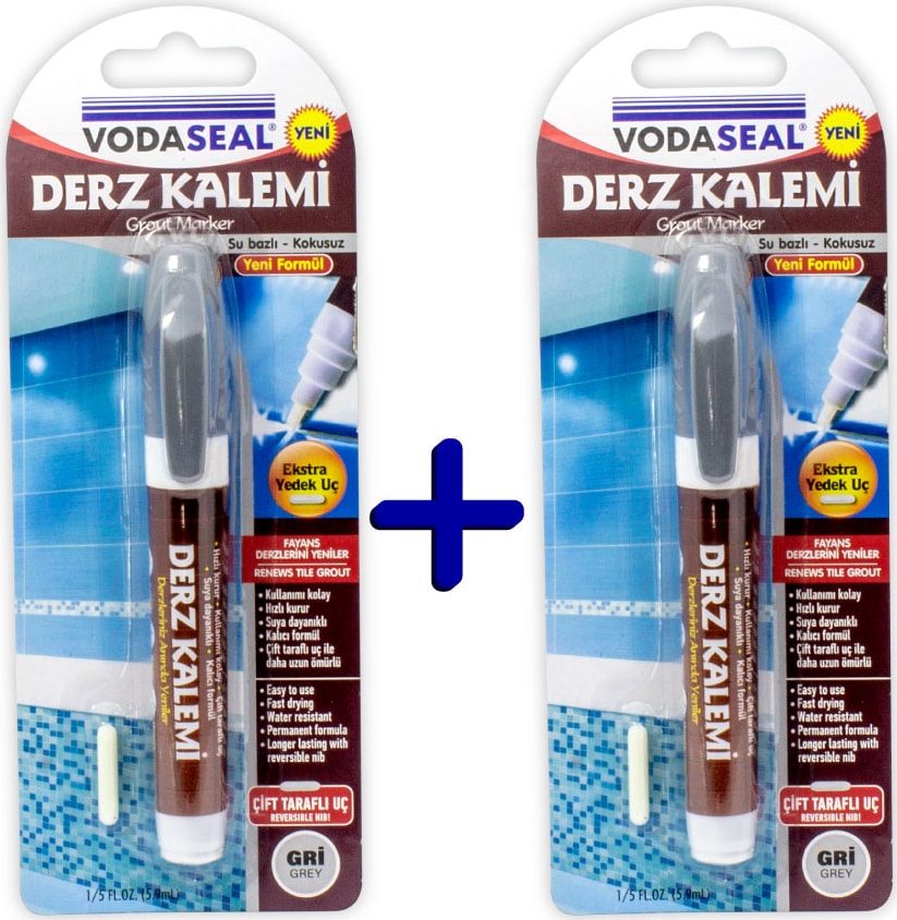 Tekli Derz Kalemi Gri 2li Set