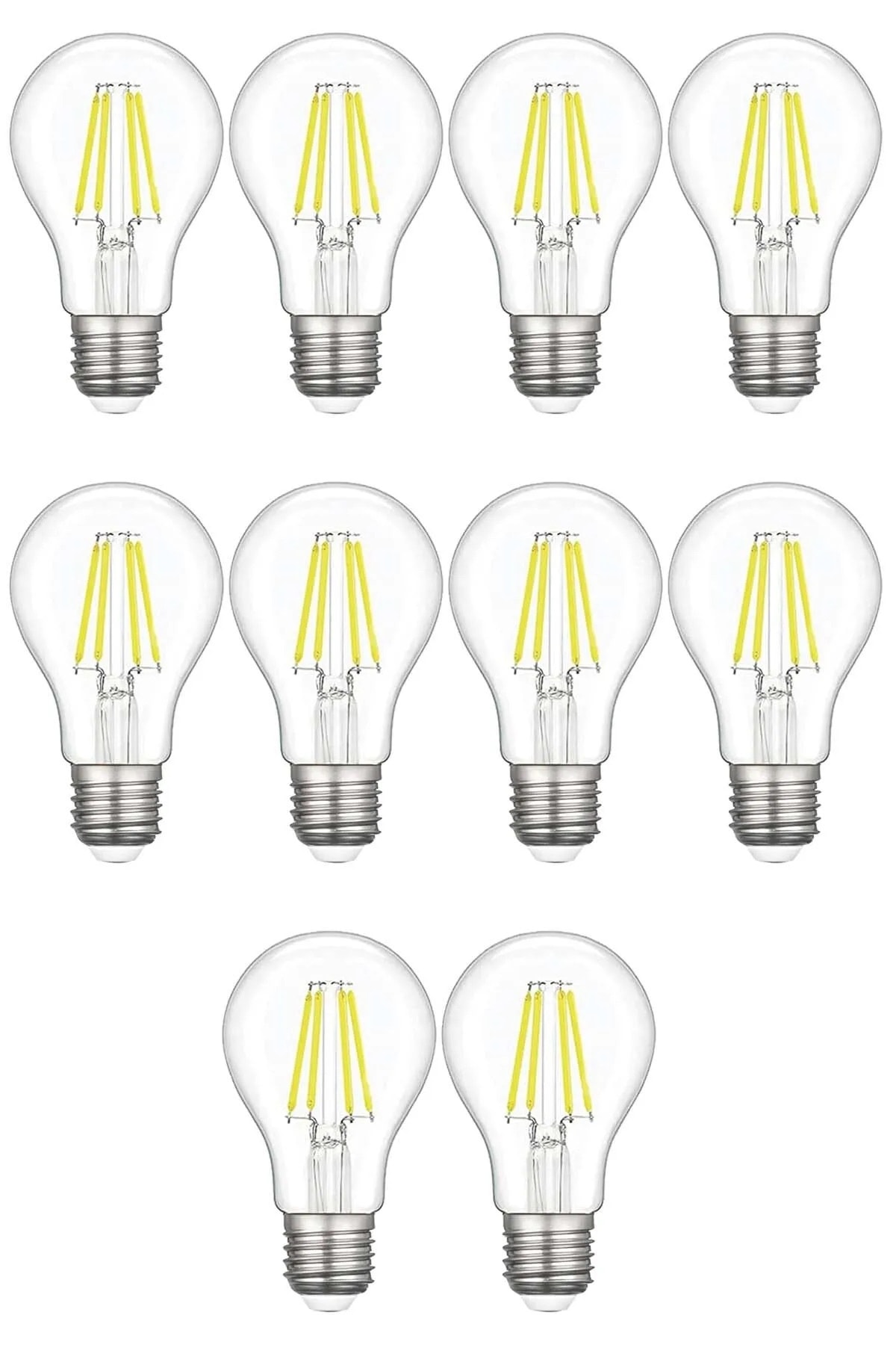 10 Adet Led Ampul 6500k E27 ( Beyaz ) ( A60 )