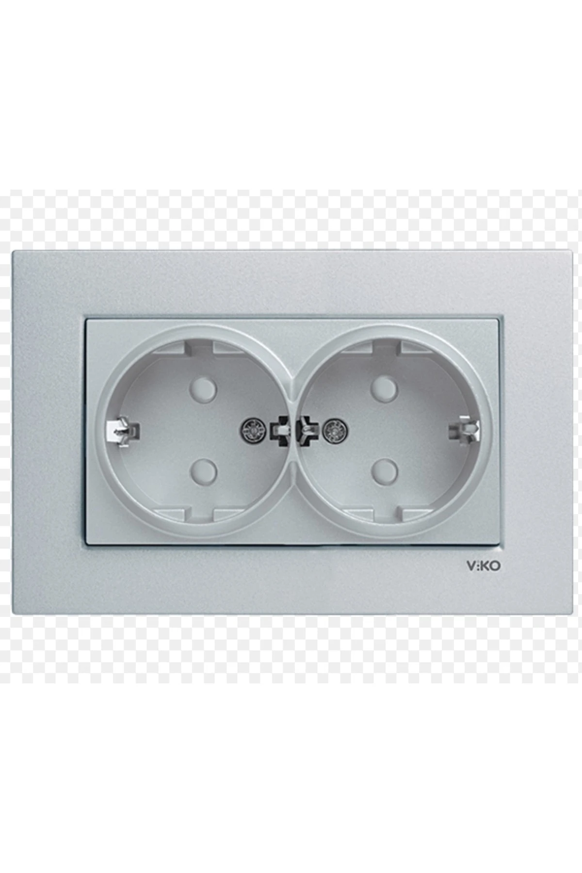 Novella Gümüş Ikili Topraklı Priz Çocuk Korumalı Mekanizma Kapak Çerçeve