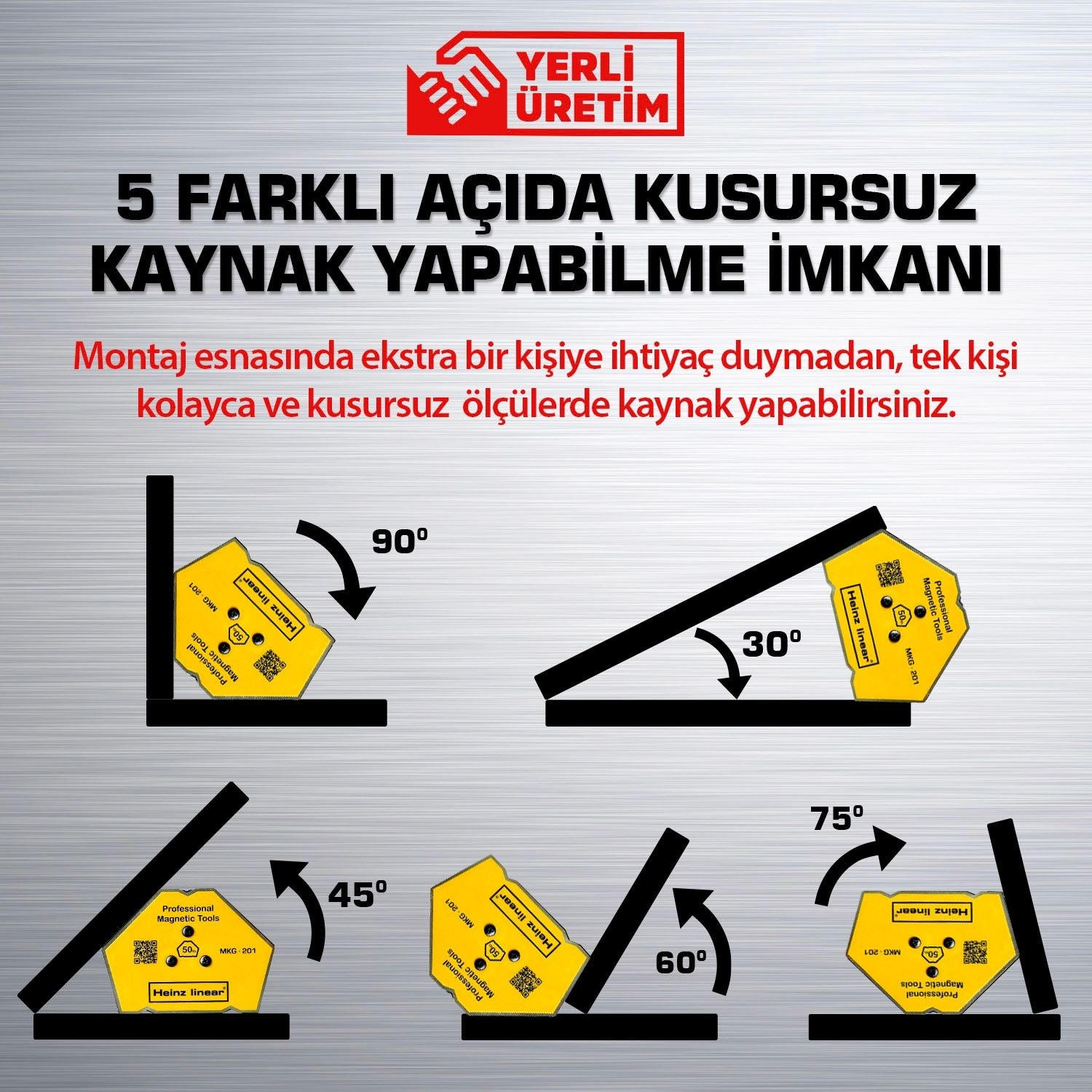 Linear Manyetik Kaynak Gönyesi 5 Açılı Kaynak Tutucu