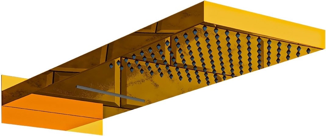 Ankastre Panel Tepe Duş Başlığı Şelale Altın KTD110-G