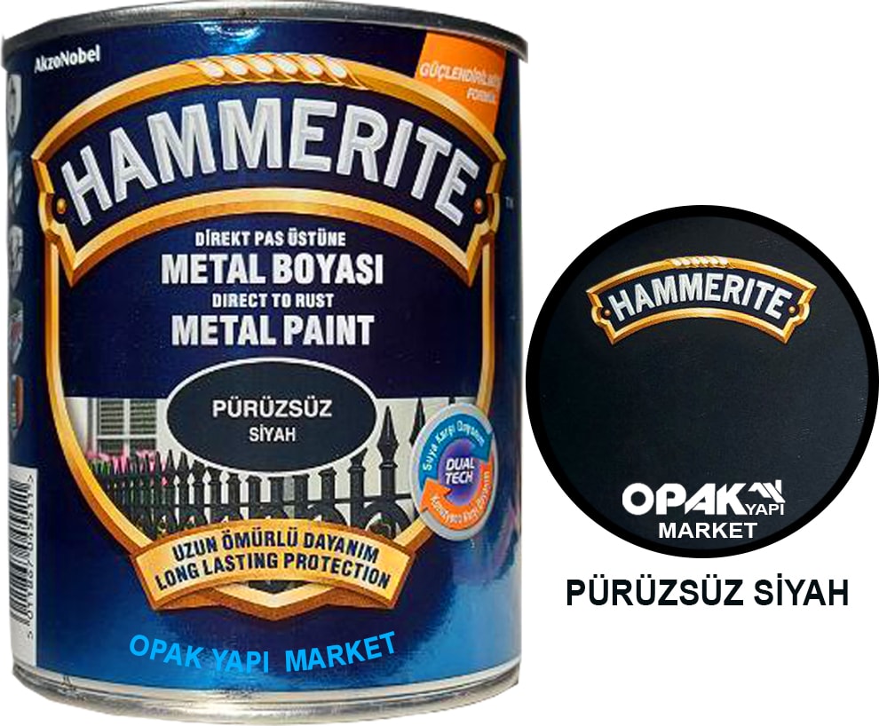 Hammerite Düz Siyah 2,5 Lt (3,5 Kg)