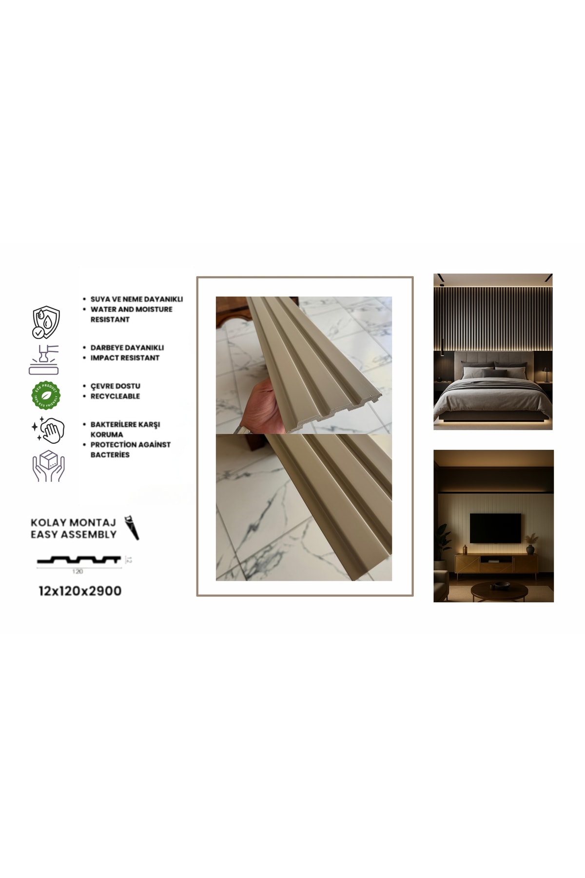Pvc Polimer Vizion Duvar Lambiri Ofis Tv Arkası Koridor Dekoratif Panel