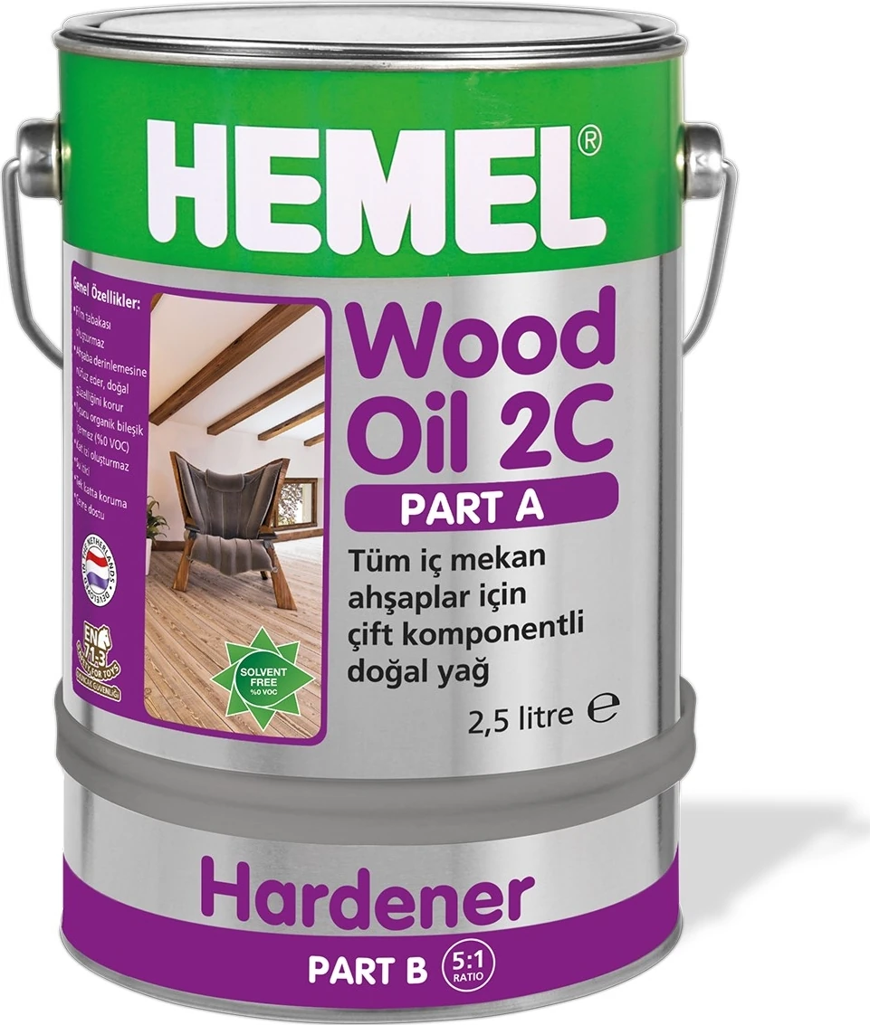 Wood Oil 2C Çift Komponentli Doğal Yağ Black 300 gr