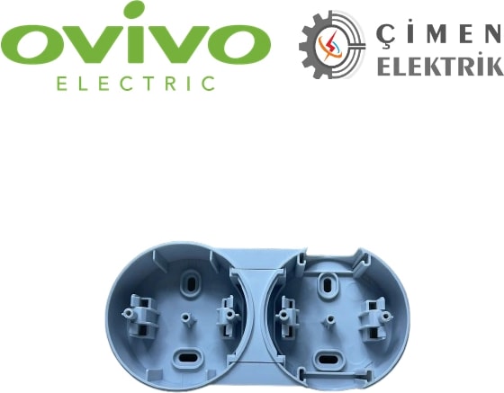 Beyaz Ikili Sıva Üstü Kombine Anahtar Priz Kutusu - Elektrik Tesisat Anahtarı