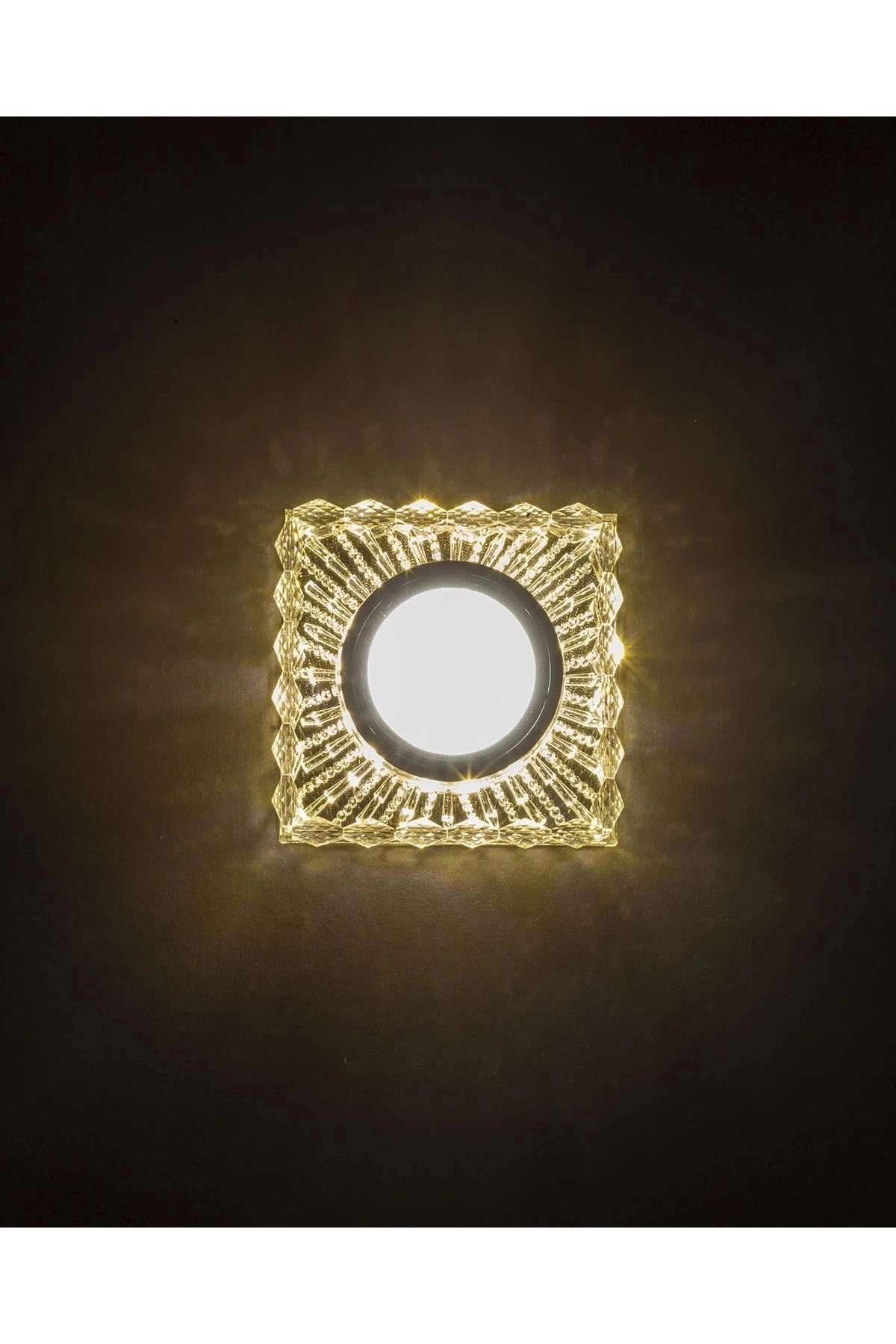 NOAS YL65 1737 Selen Led Çerçeveli 4000K Kare Kristal Cam Spot Kasa - Priz ve Anahtar İçin Uyumlu Çe