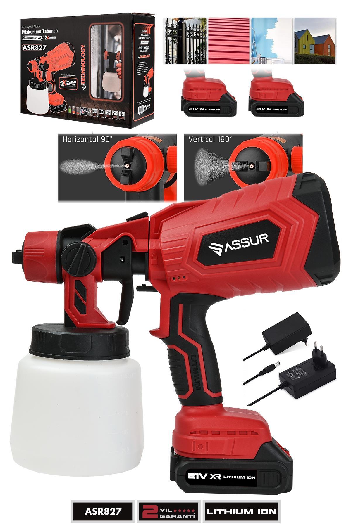 Yüksek Basınçlı Çift Akülü Sprey Boya Püskürtme Tabancası Kırmızı