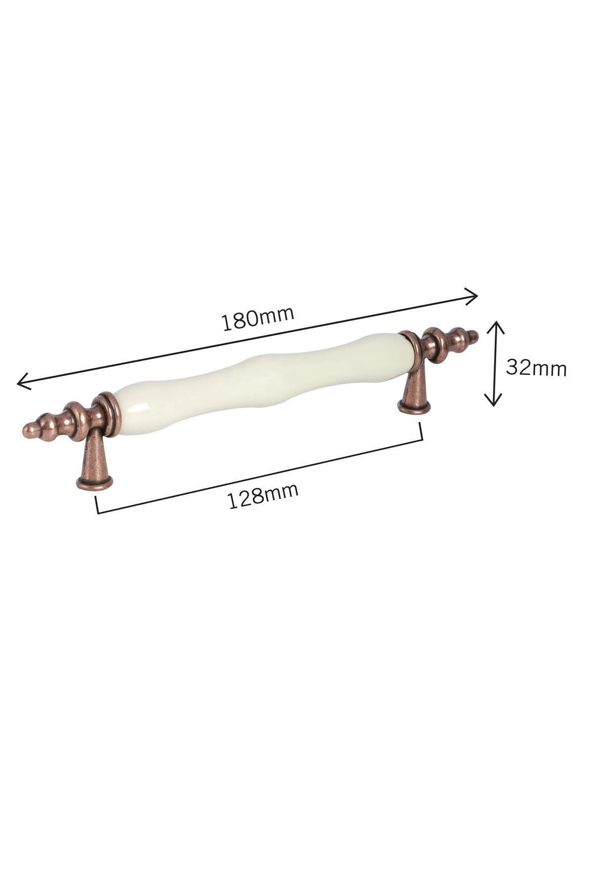 Porselen Kulp Dolap Çekmece Mobilya Mutfak Çocuk Kulbu Asos128 Krem
