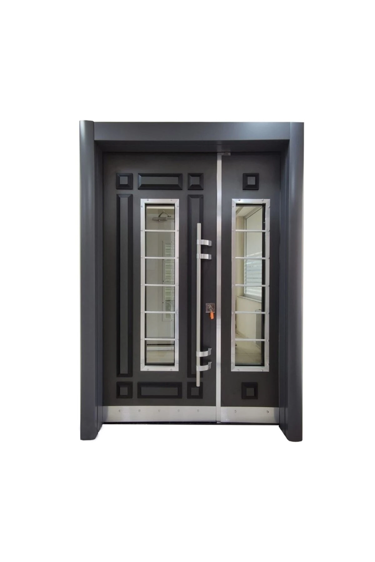 Antrasit Kabartma Model Dış Mekan Bina Kapısı, Apartman Kapısı