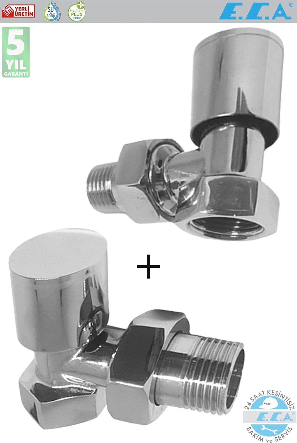 Eca 1/2” Krom Volanlı Köşe Radyatör Vanası 2 Adet Walf 602120280