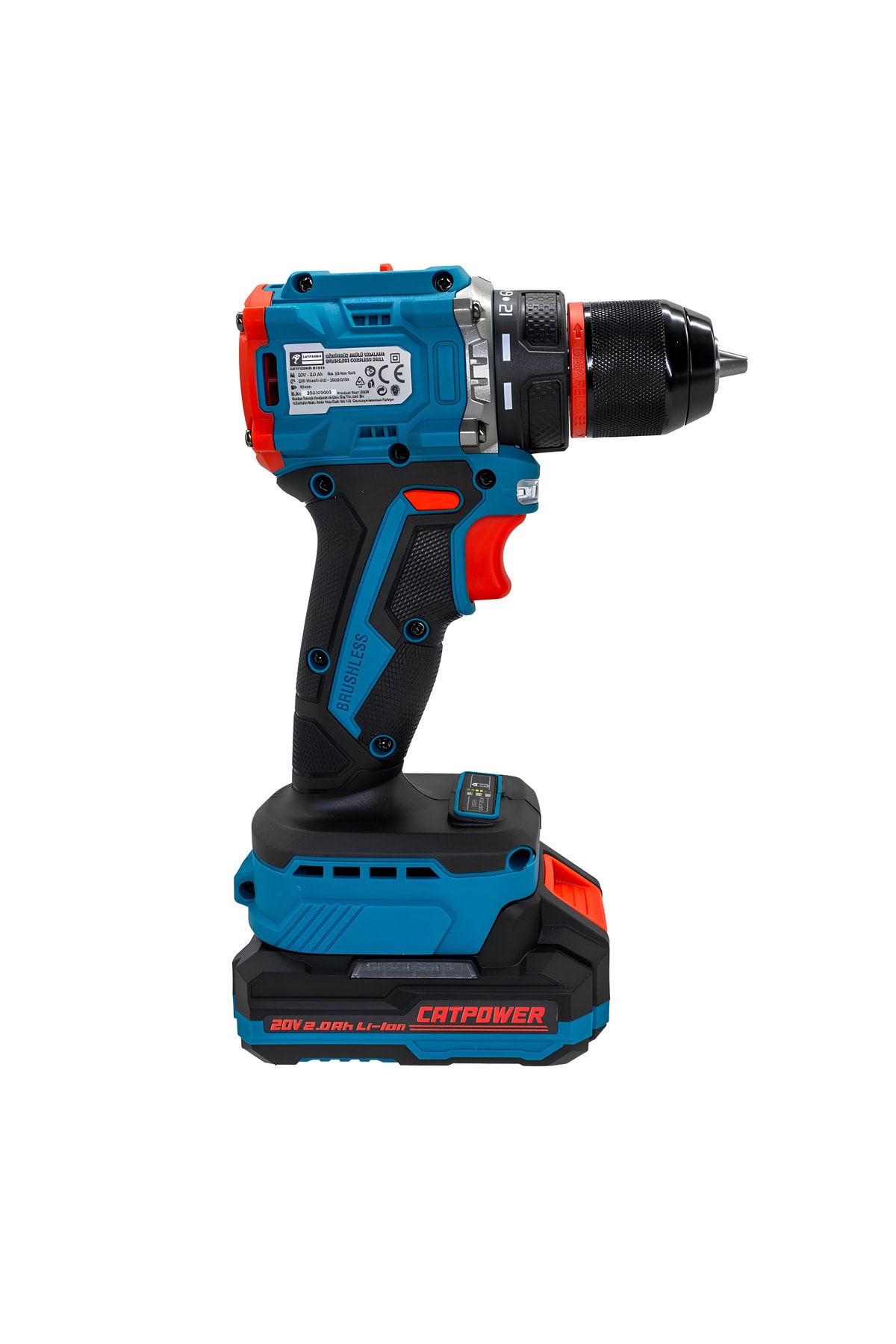 CAT POWER Catpower CAT1020 Akülü Kömürsüz Darbesiz Matkap Vidalama Çift Akülü Çantalı 10MM 20V 2.0AH