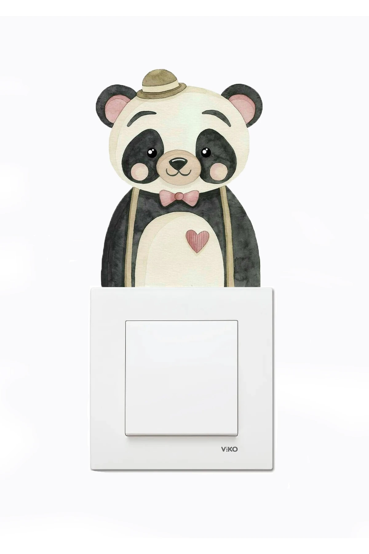 Priz- Papyonlu Panda Çocuk Odası Stickerı