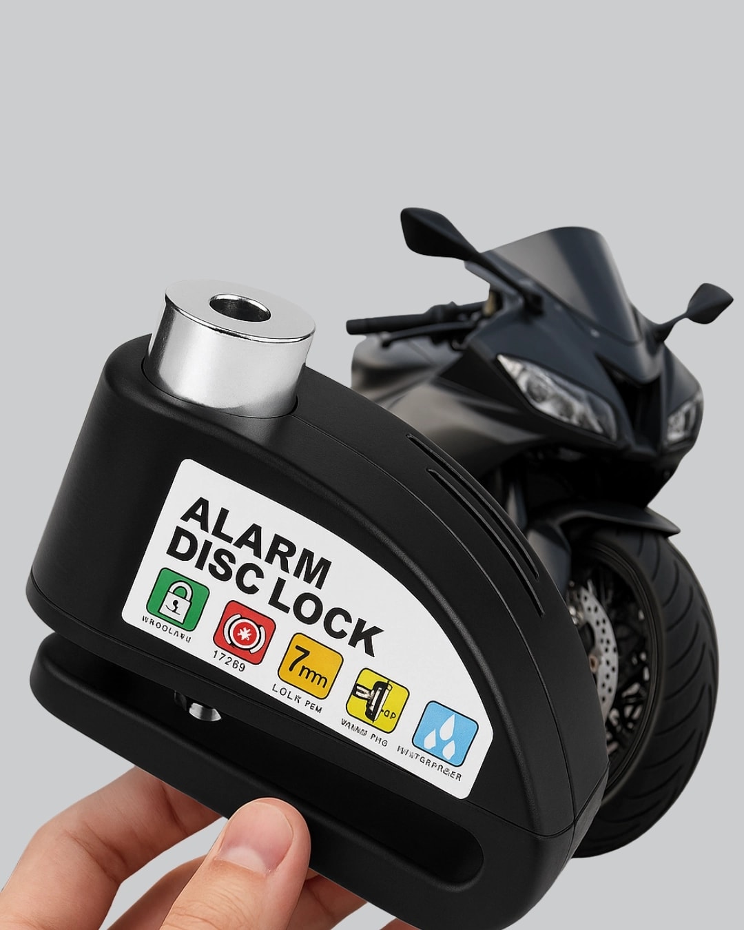 110 Db Alarm Disk Kilidi Motosiklet Scooter Bisiklet Güvenlik