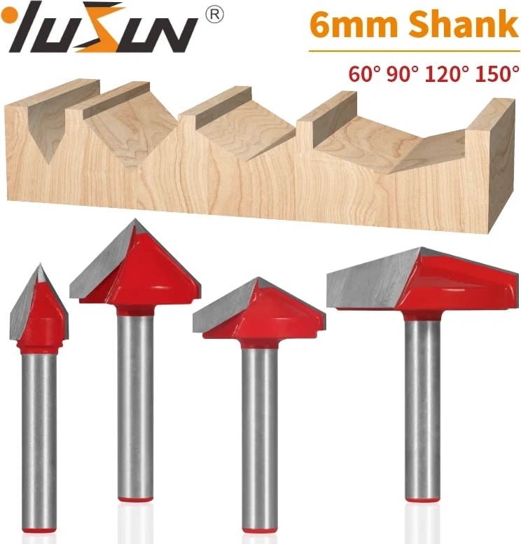 6X10X90 Yusun 3D V Tipi Planya Kesici Bit Yönlendirici Bit Cnc Katı Karbür Kesiciler Ağaç Işleme Freze Kesicisi Ahşap Bit Yüz Mill (Yurt Dışından)