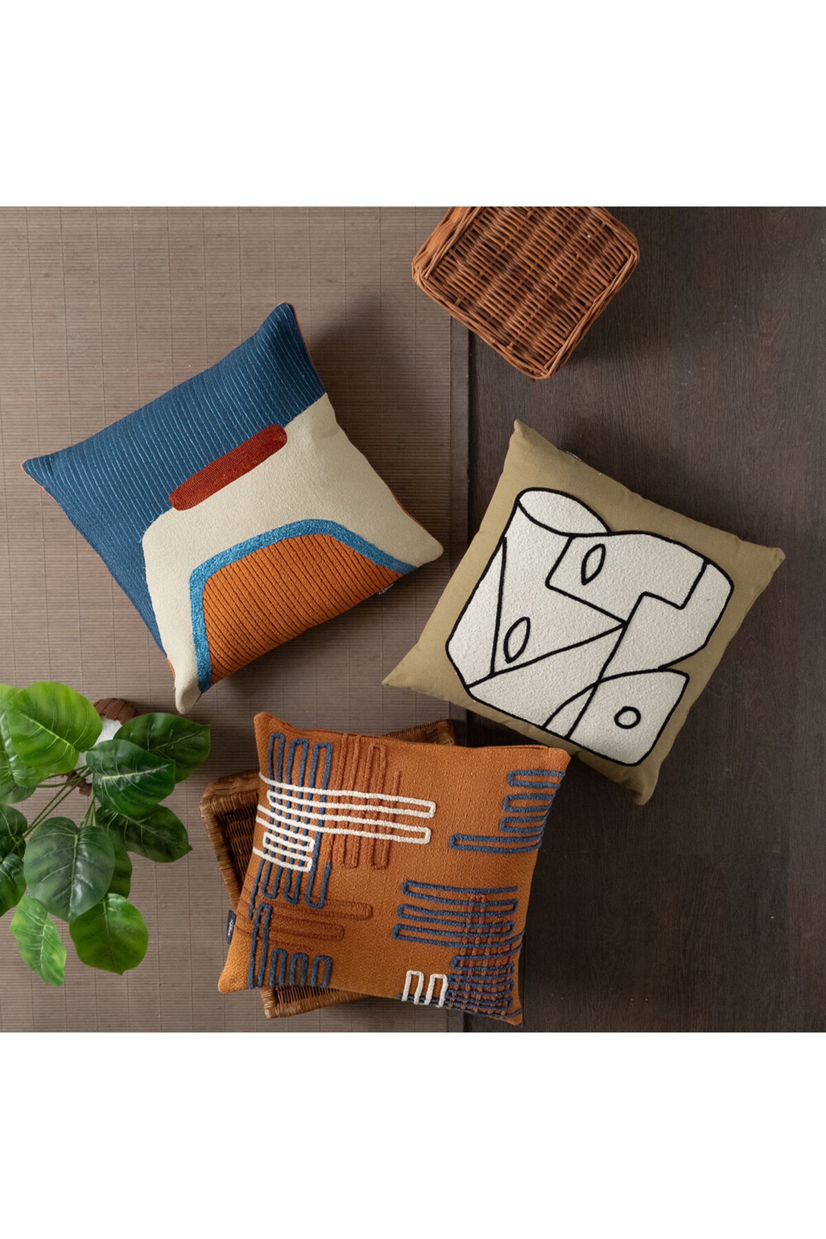Vidia Dekoratif Kırlent 45*45 cm Taba