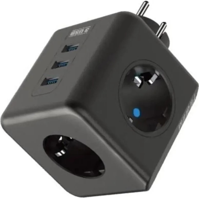 Termal Akım Korumalı Isıya Dayanıklı 3'lü Duvar Tipi Priz 2 x USB 1 x Type C Çıkışlı