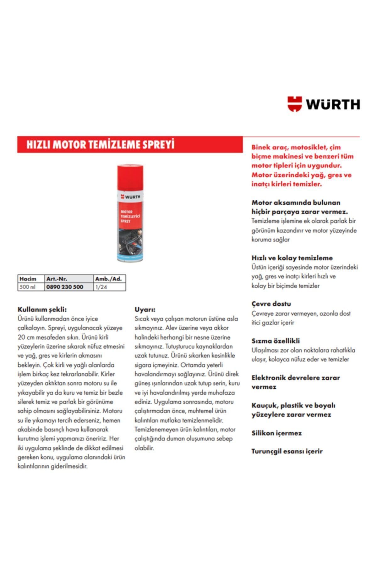 Motor Temizleyici Sprey 500 Ml / 2'li Paket / Orjinal Alman Üretimi