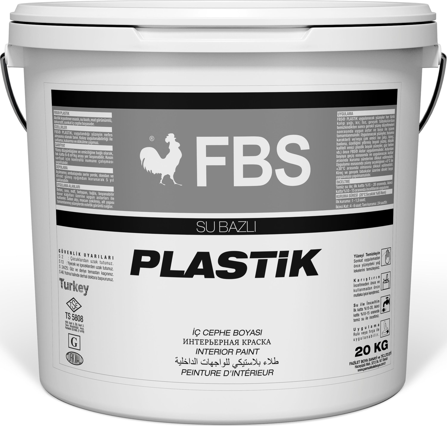 Fbs Plastik İç Cephe Boyası 3,5 kg Fuşya