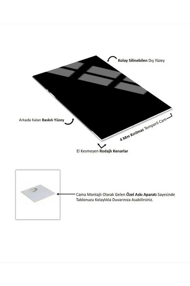 4mm Tamperli Uv Baskı Cam Tablo Ev Ofis Duvar Dekor Hediyelik Tablo LİMON BİSİKLET