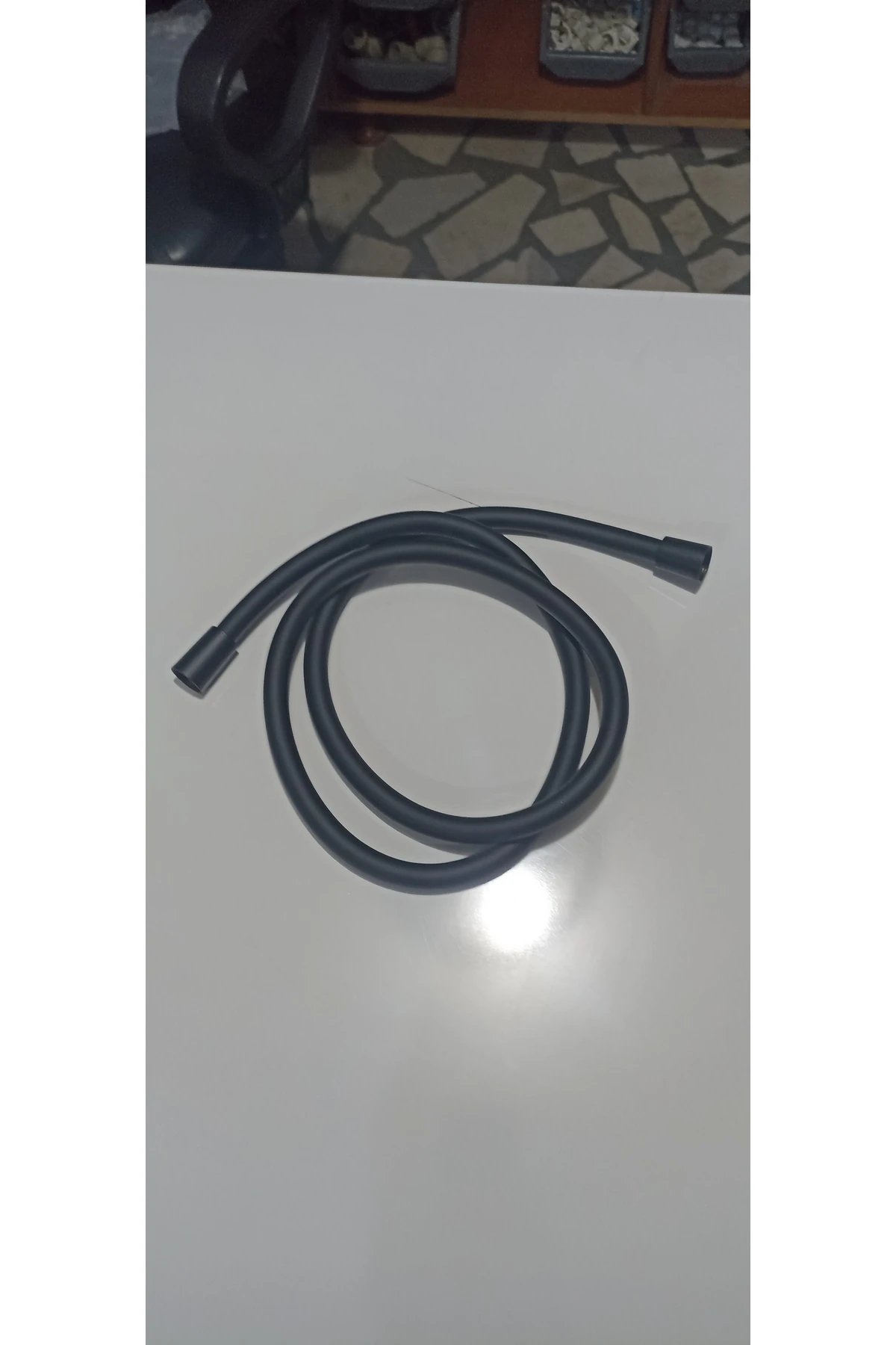 siyah uzun duş zinciri 150 cm uzunluk