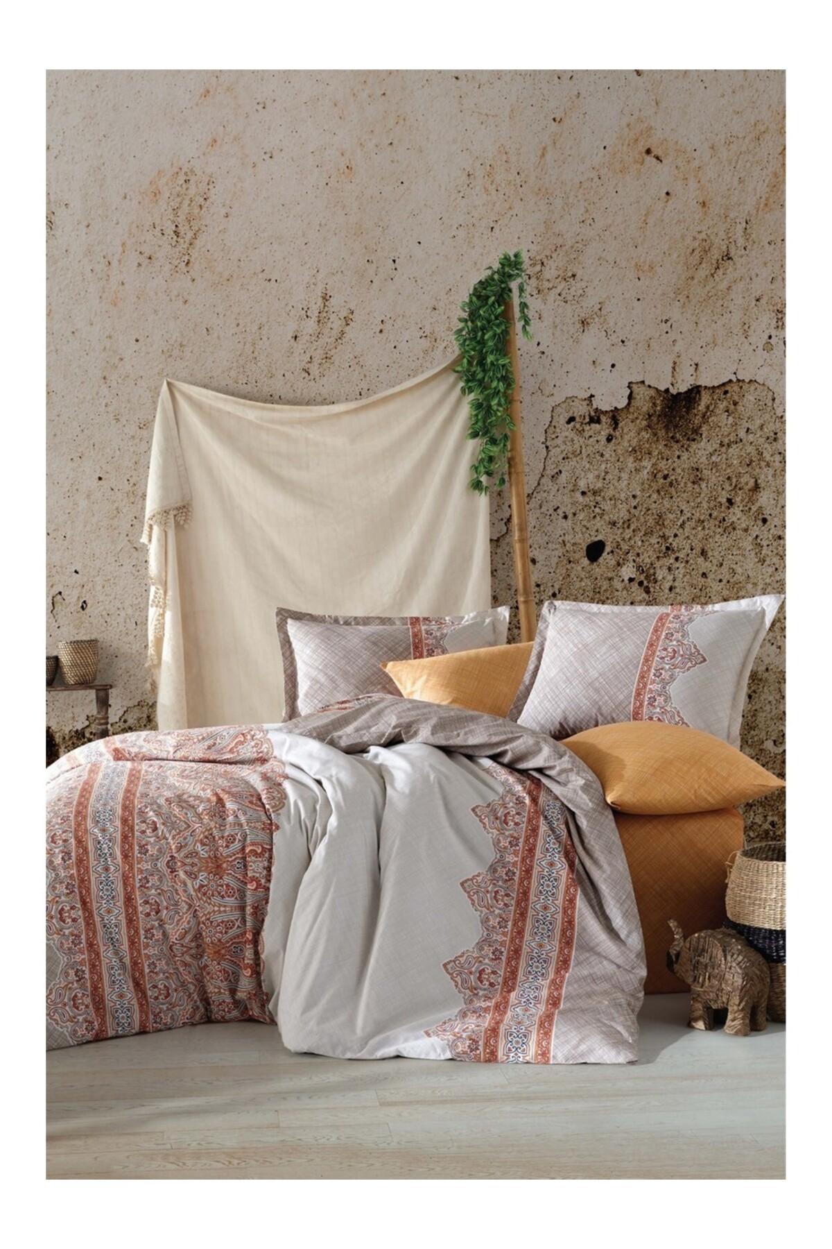 Ranforce Çift Kişilik Nevresim Takımı Urban V1 Oranj