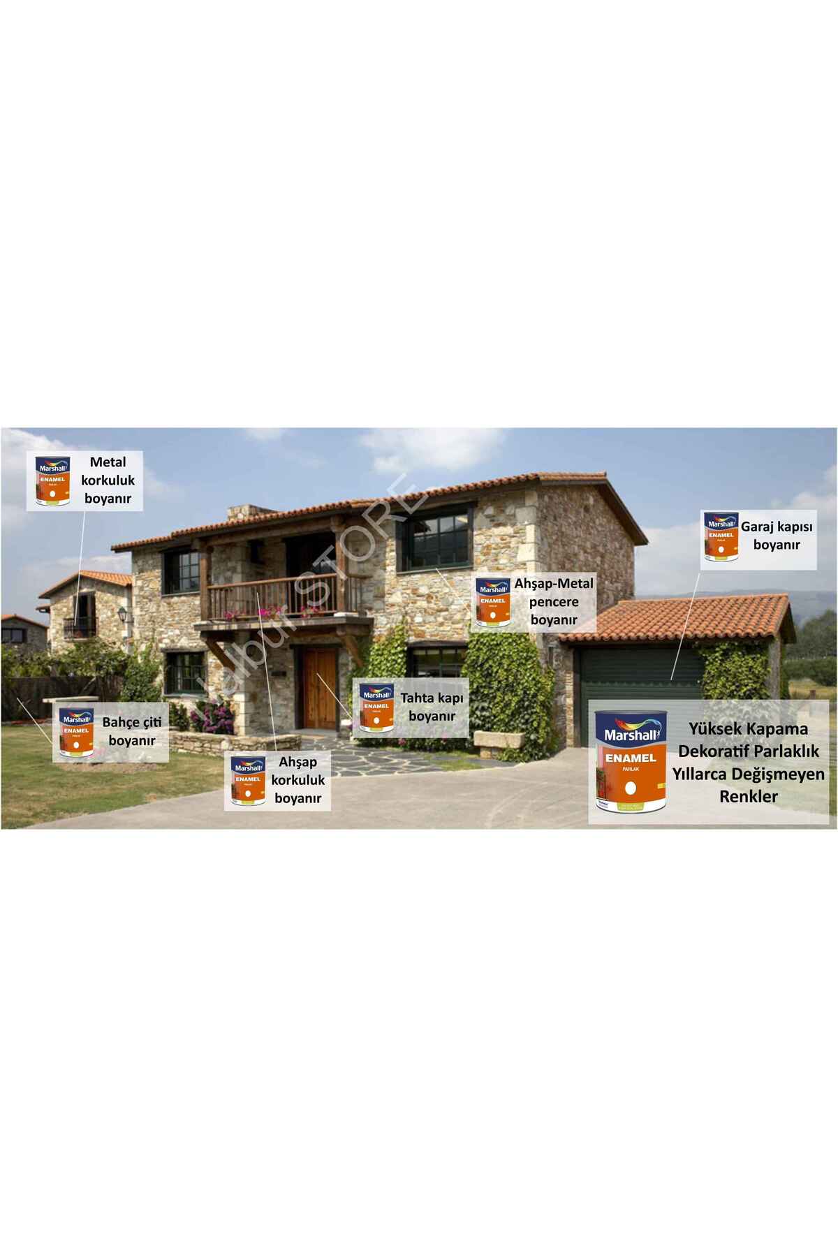 Enamel Yarı Parlak Yağlı Boya 0.75 Lt Beyaz-tiner Bazlı-ahşap Metal Beton Plastik Boyanır