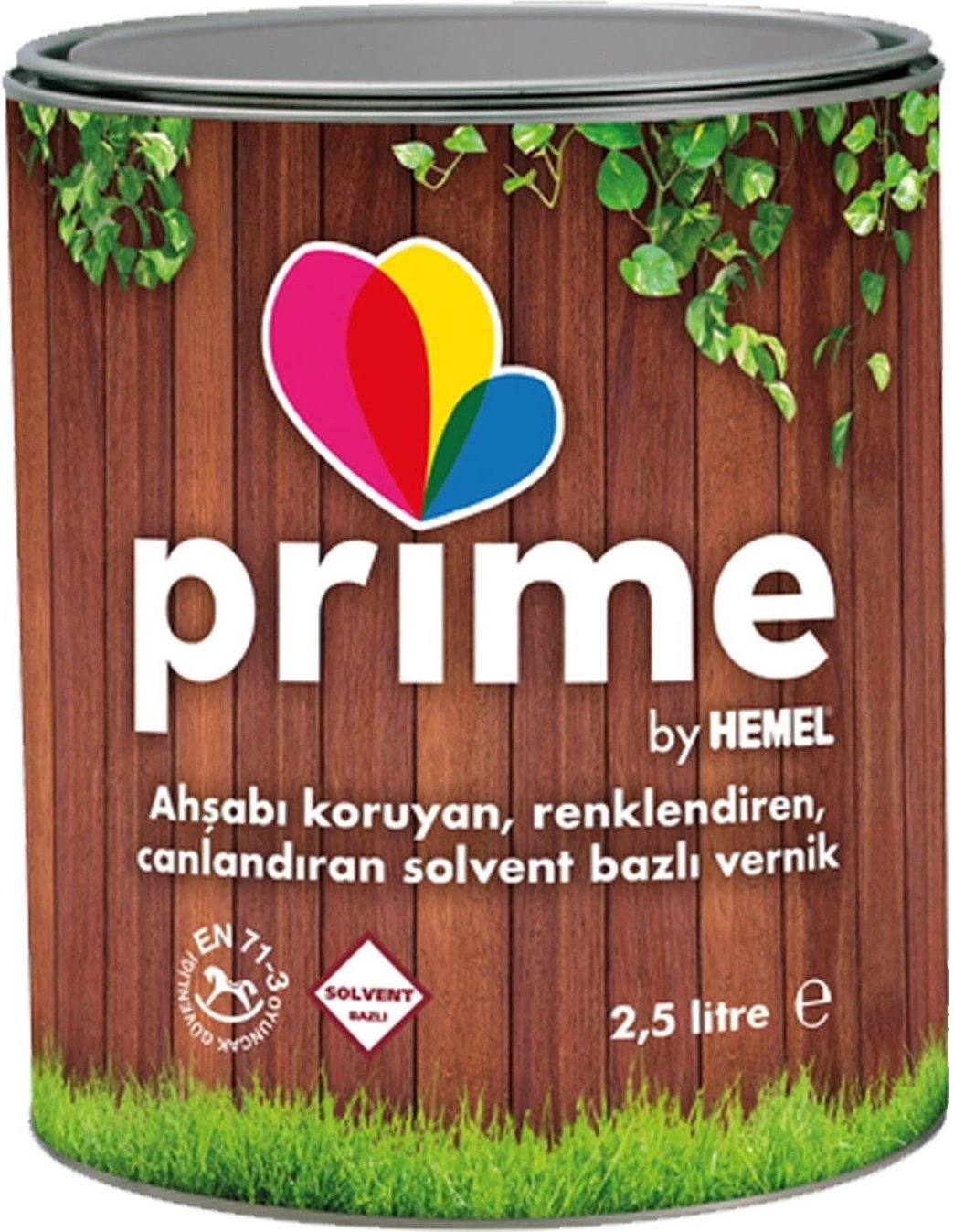 Prime Solvent Bazlı Renkli Ahşap Vernik - 2,5 Lt Tik