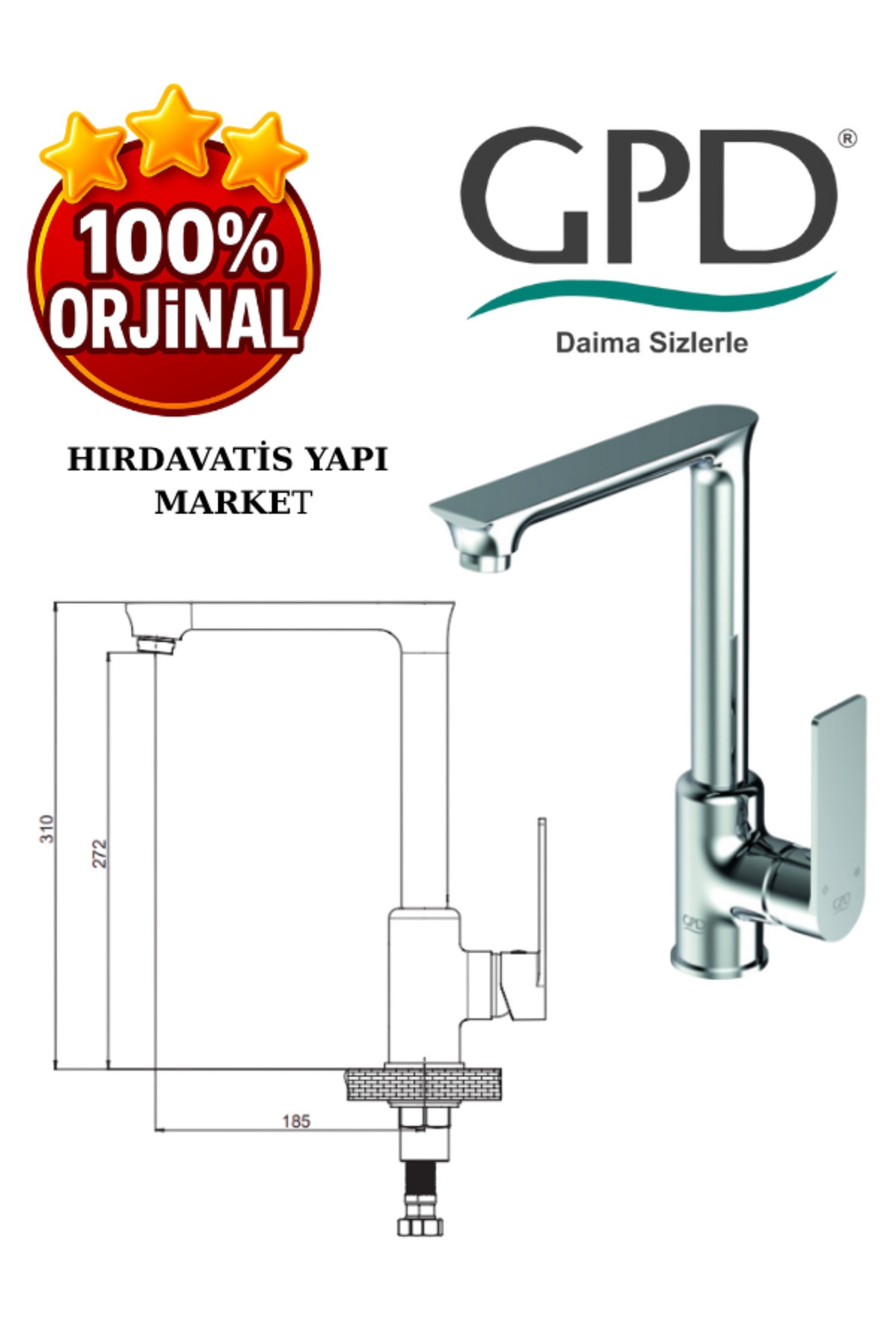 Provido MTE155 Tek Gövde Eviye Bataryası
