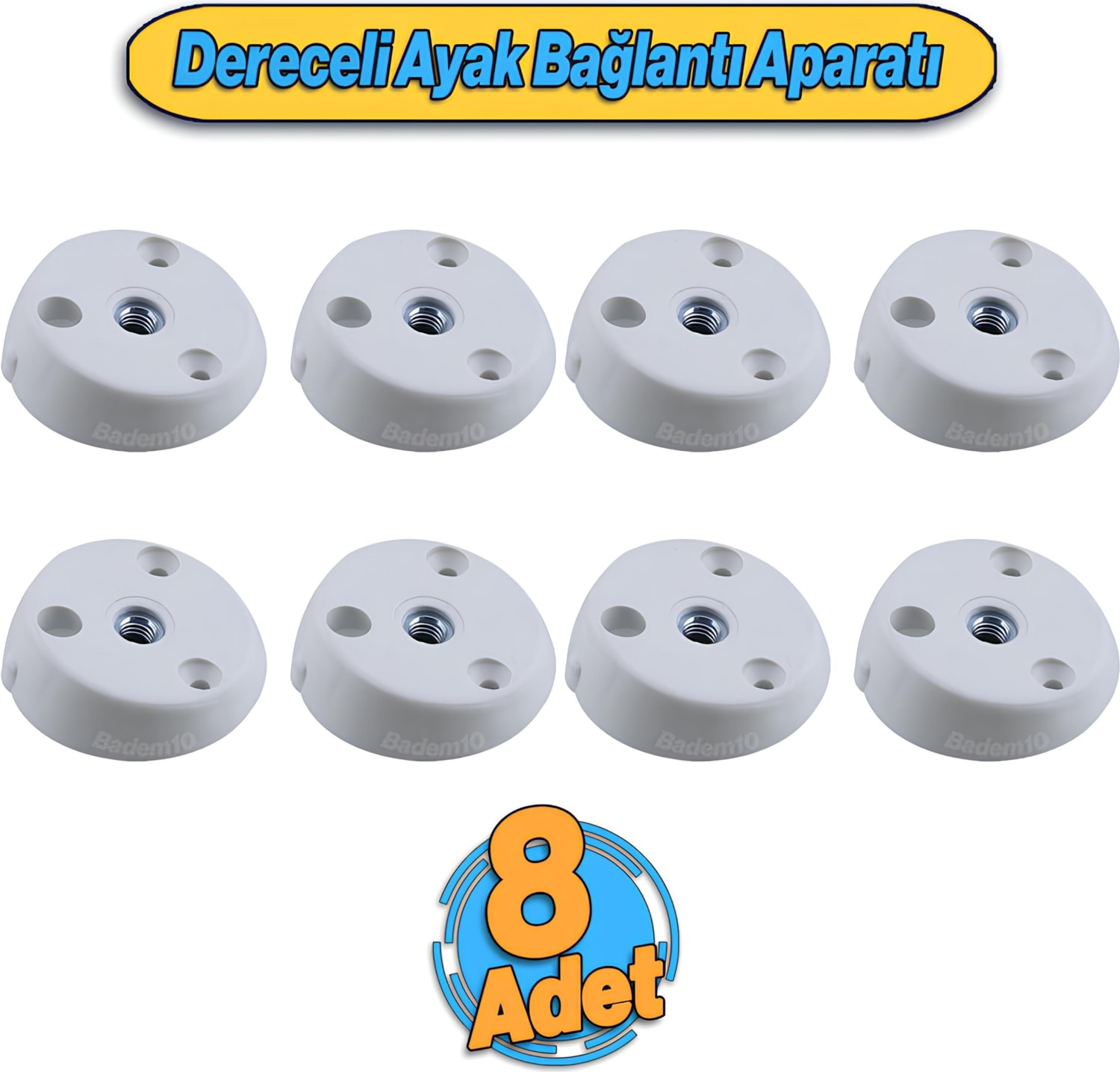 8 Adet Dereceli Zigon Sehpa Ayağı Tabanı Mobilya Masa Açılı Orta Sehpa Ayak Bağlantı Aparatı Beyaz