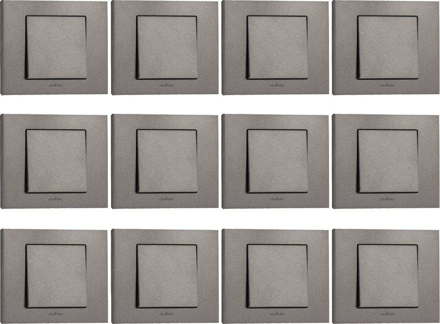 Grano Antrasit Anahtar 12'li Paket (Çerçeve Dahil)