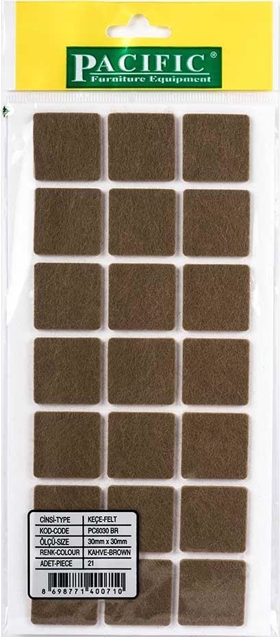 Pacıfıc KEÇE-30X30 Mm-Kanepe Sehpa Sandalye Için Zemin Koruyucu