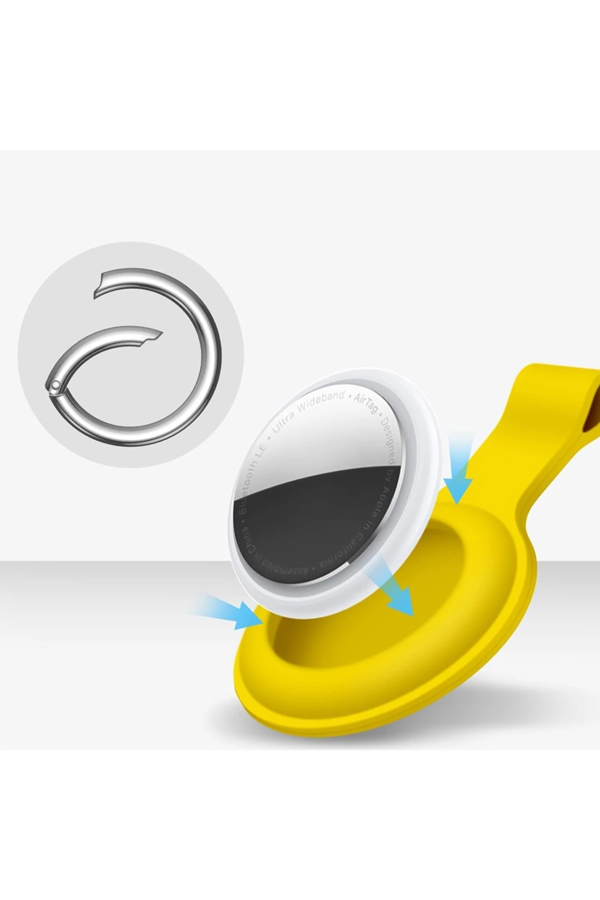 AirTag Uyumlu Silikon Koruyucu Anahtarlık Arkası Kapalı Düşmez Yıkanabilir