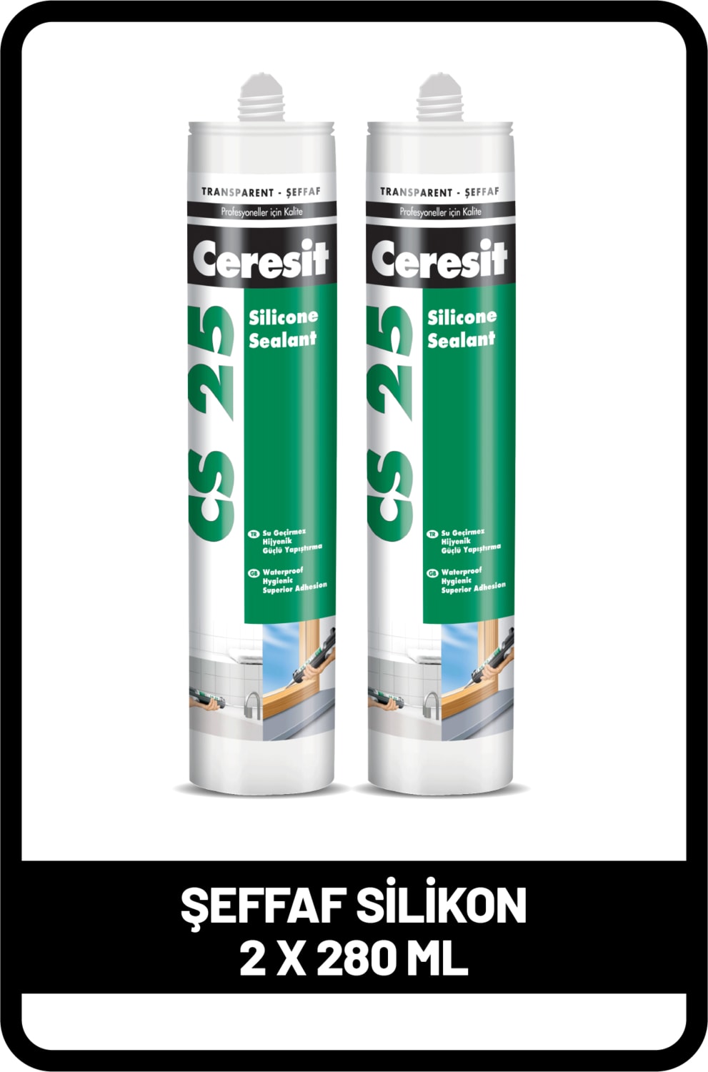Cs 25 Şeffaf Silikon, 280ML x 2 Adet