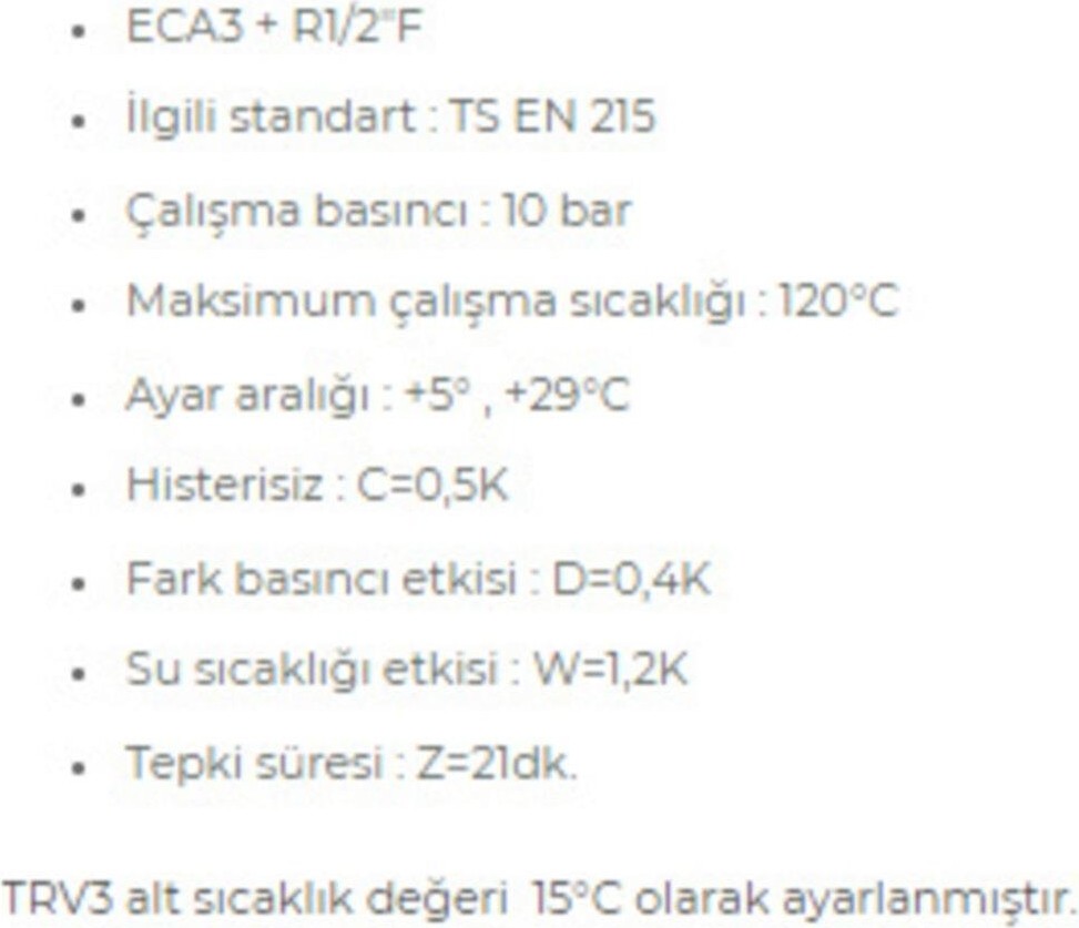 1/2 Köşe Termostatik Radyatör Valfi Trv3 602120531