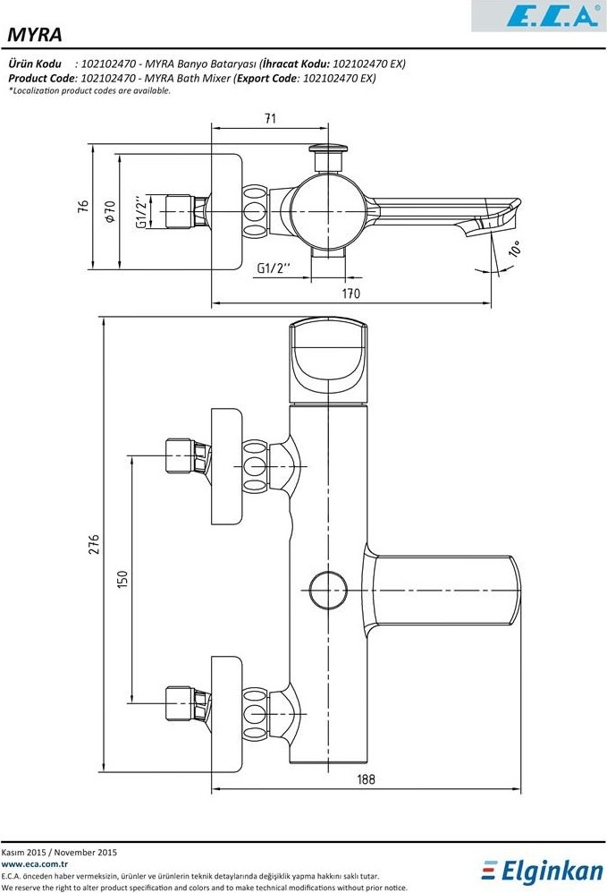Eca Myra Banyo Bataryası 102102470H