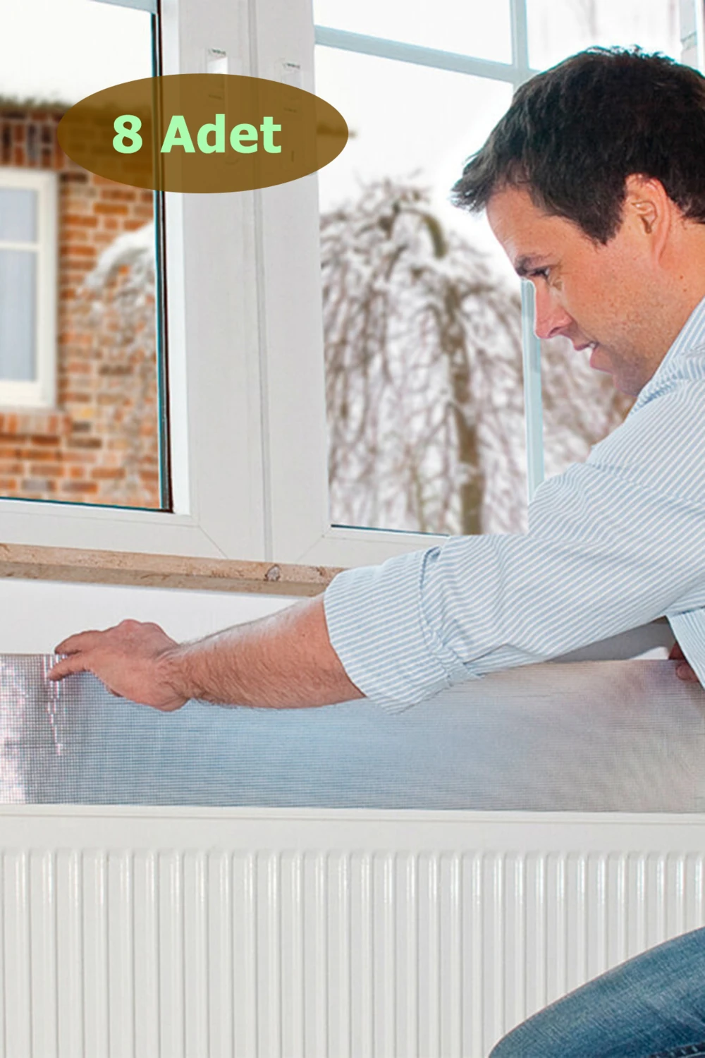 8 Adet Kalorifer Peteği Arkasına Alüminyum Folyo Metalize Plaka Petek Arkalığı Isı Yalıtım Levhası
