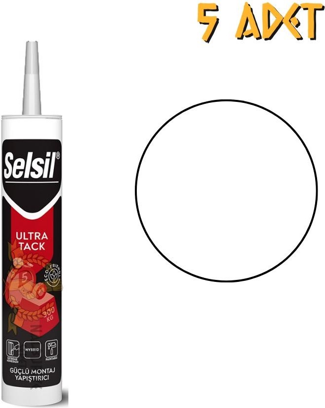 Ultra Tack Güçlü Korniş Yapıştırıcı Beyaz 290 Ml. - 5 Adet