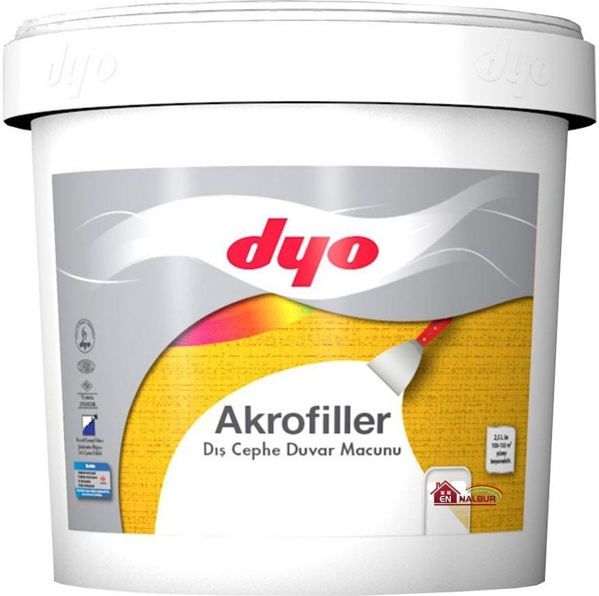 Akrofiller Dış Cephe Macunu 4,5 kg Beyaz
