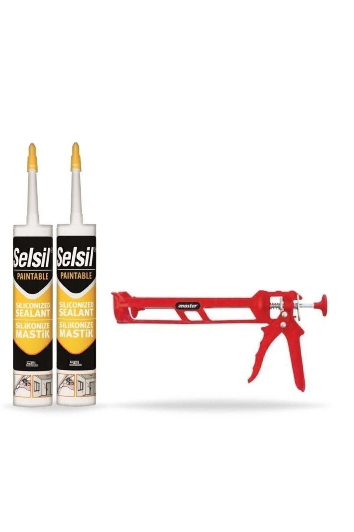 Goldfix 2 Adet Beyaz Silikonize Mastik Ve Silikon Tabancası Set