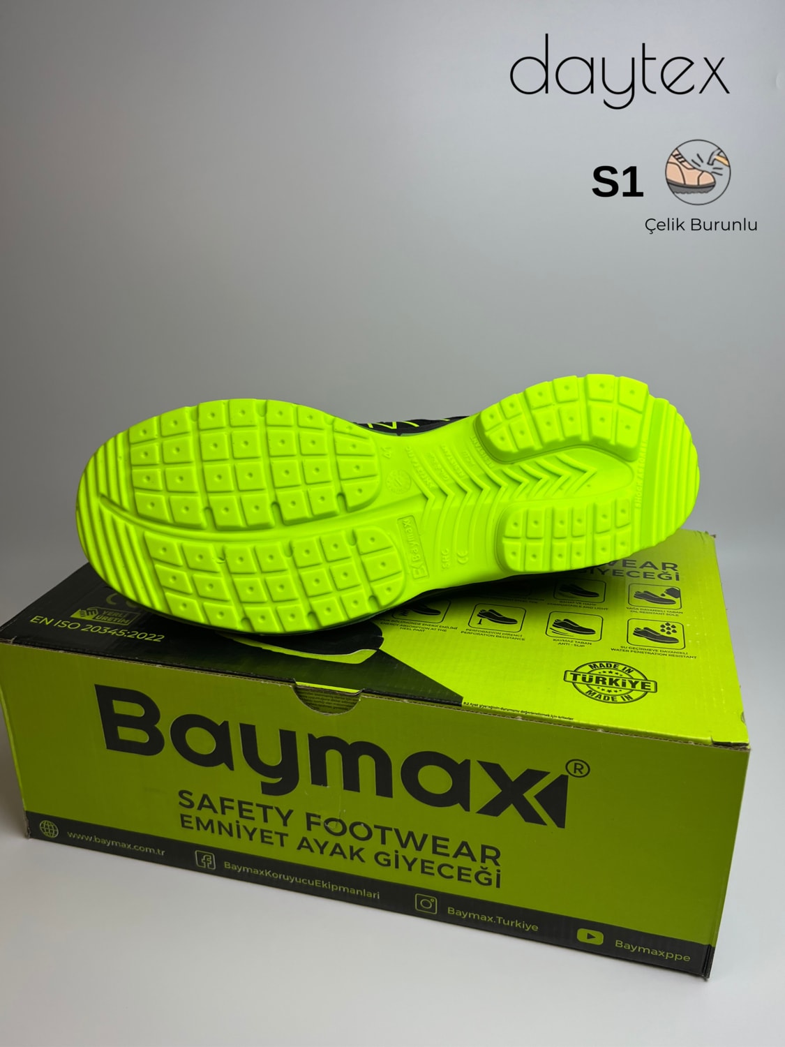 Baymax Bx-08 Golden Armor S1 Çelik Burunlu Bağcıklı Hafif ve Rahat Iş Ayakkabısı
