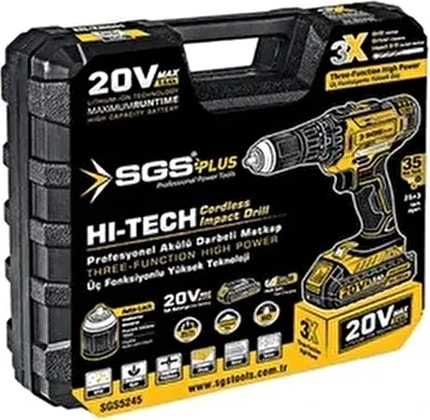 Akülü Darbeli Matkap Seti Tek Akülü 20 Volt -1.5 Amper  5245