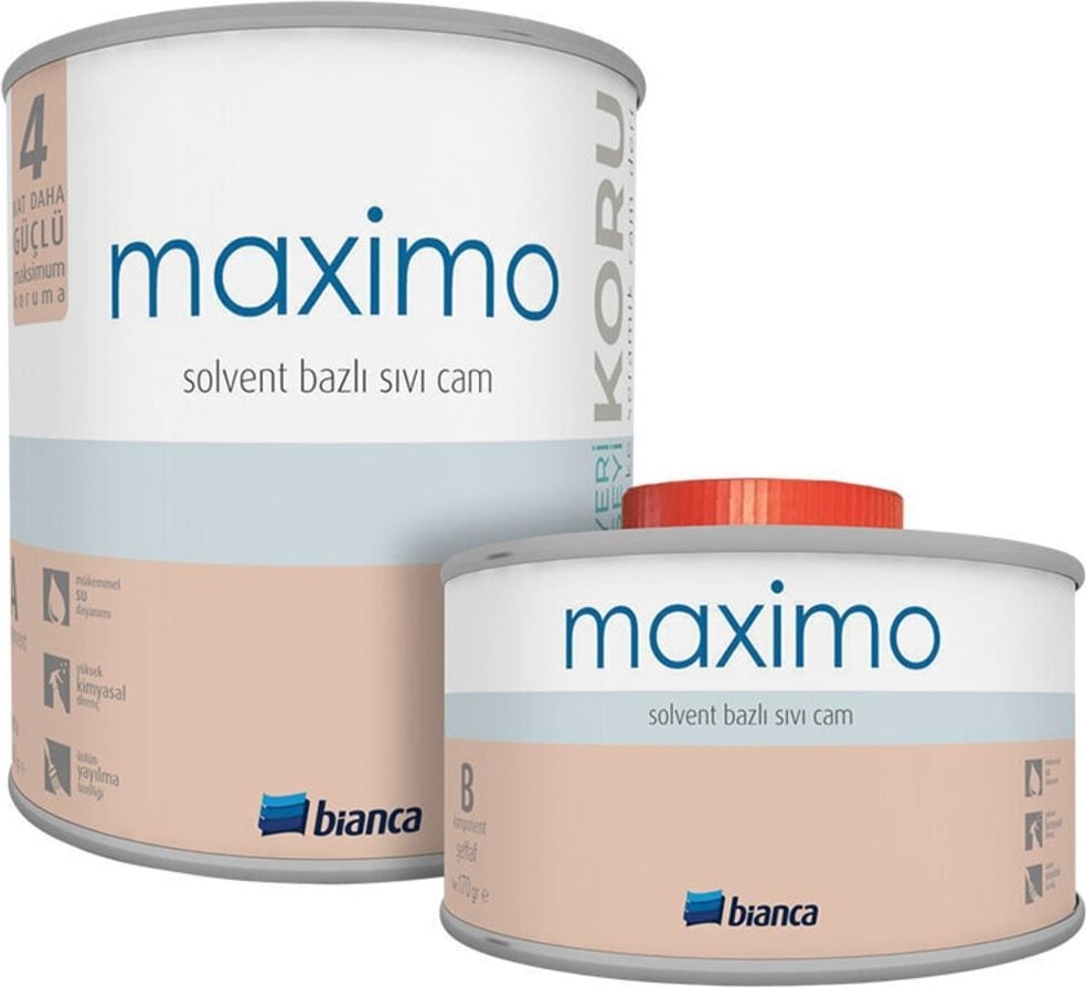 Maximo Solvent Bazlı Sıvı Cam 0,5 Litre Parlak