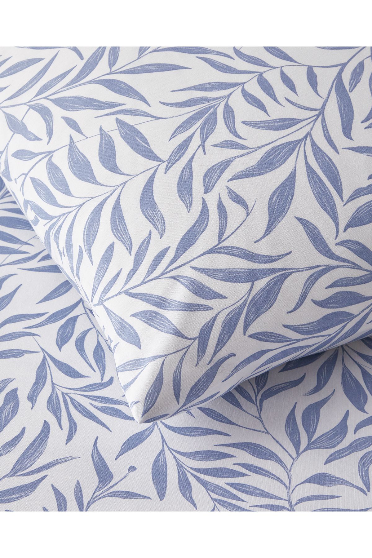 Leaf Dream Kolay Ütülenir Çift Kişilik Nevresim Takımı 200x220 cm Mavi