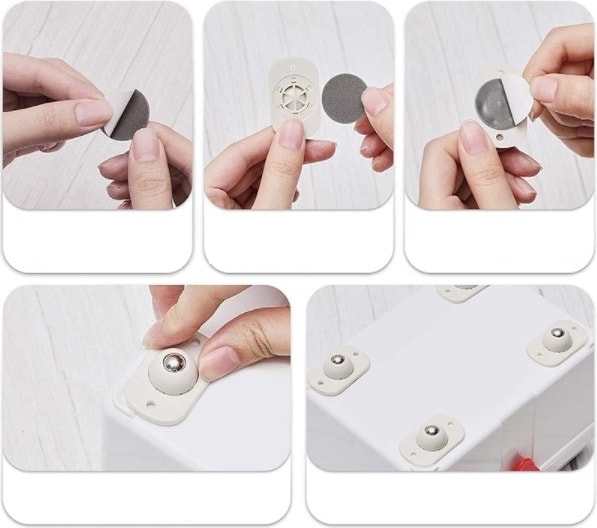 Küçük 360° Döner Plastik Tekerlek – Sessiz ve Akıcı Hareket, Krem Renk, 4.5x2.8x1.5 cm, Mobilya ve Ekipman Kullanımı İçin