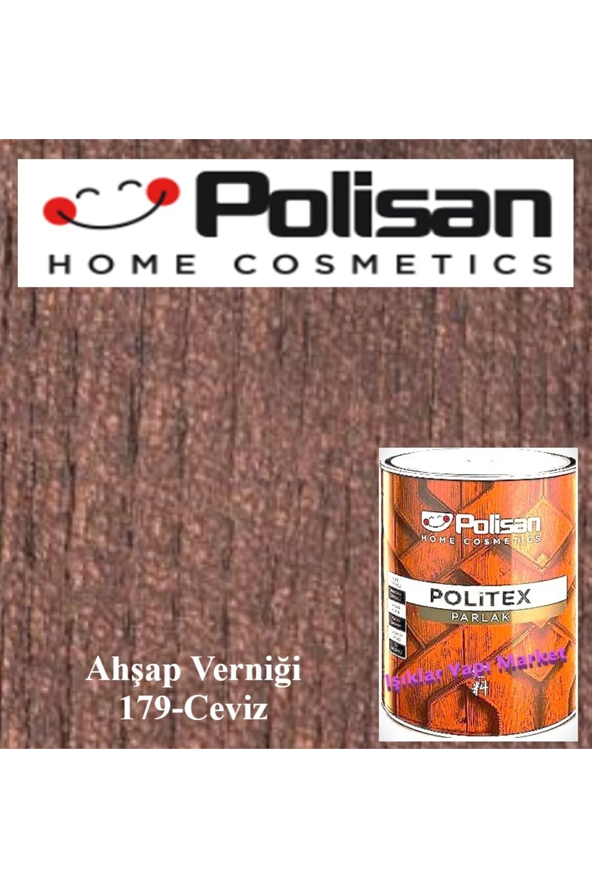 Ahşap Verniği-vernik-politex Lux Vernikli Parlak -ceviz -2,5lt.
