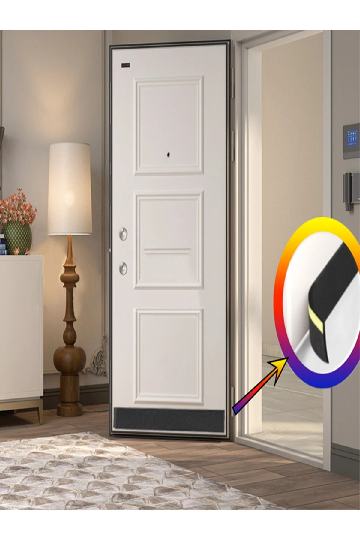 1 Adet Çelik Kapı Altı Rüzgarlık Kapı Altı Eşik Süngeri Kapı Altı Bandı Koku Böcek Su Önleyici