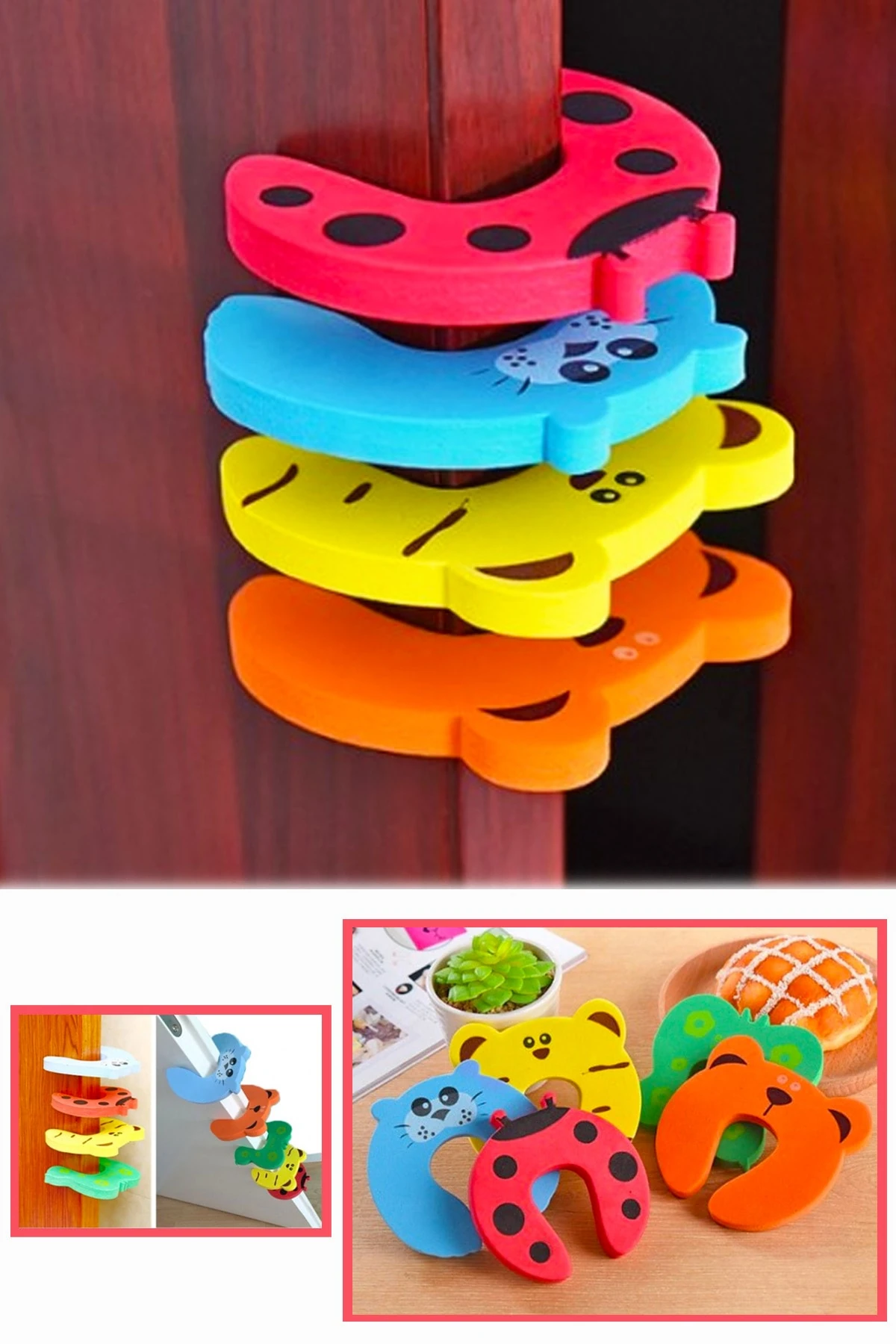 Kapı Pencere Kapanma Önleyici Kapı Stoperi 4 Adet Çocuk Güvenlik